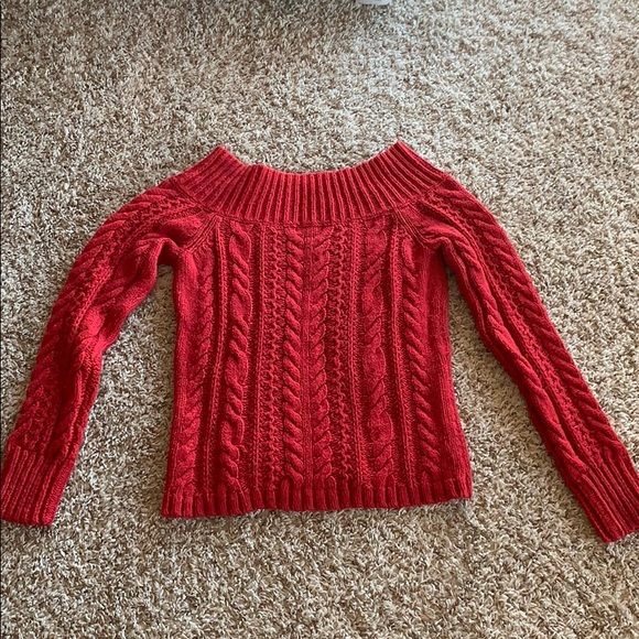 NWOT American Eagle Red Crochet Sweater - Picture 2 of 6